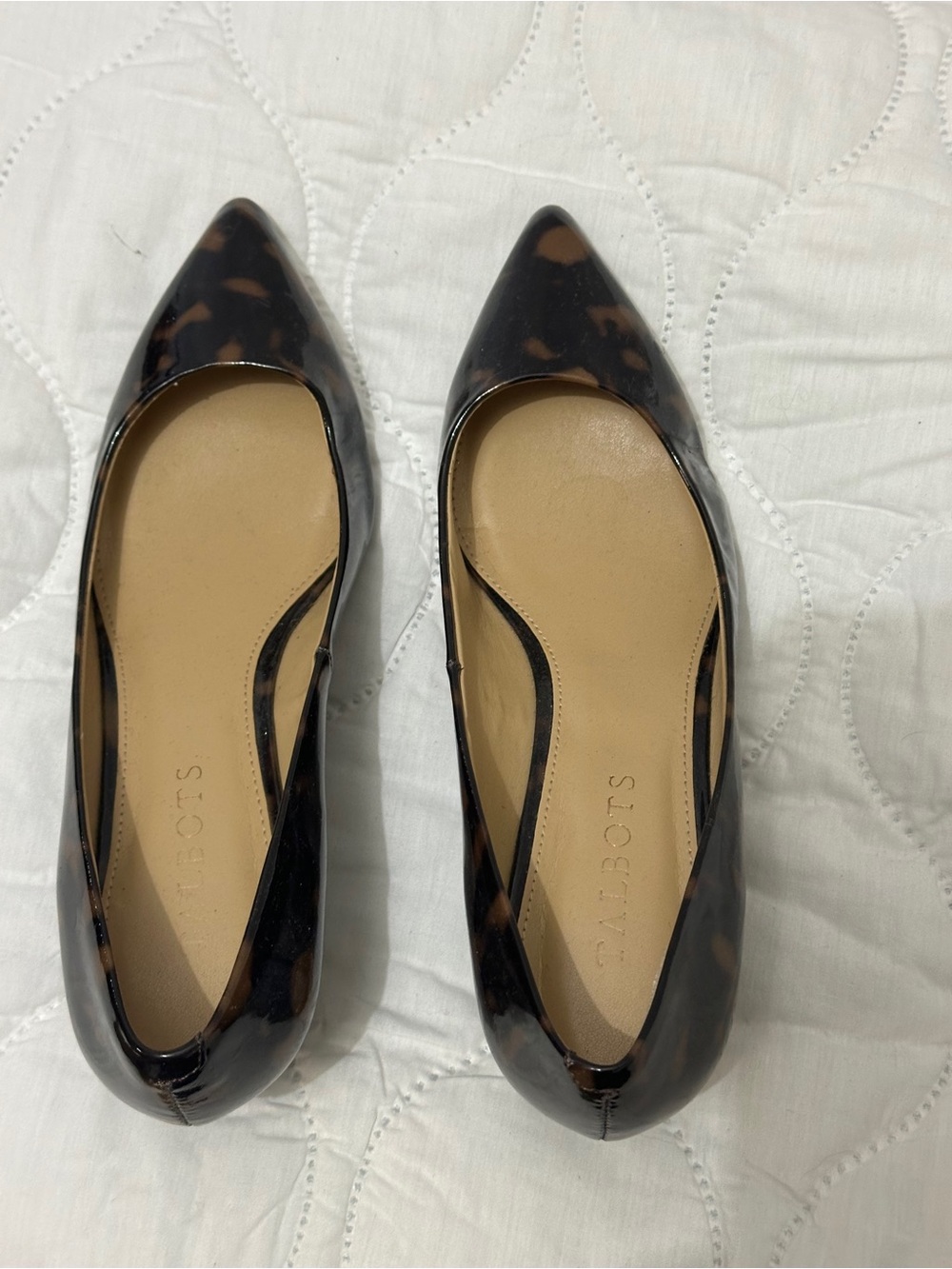 Pointed Toe wedge heels in Tortoiseshell -